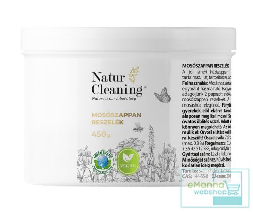 Naturcleaning illat- és allergénmentes mosószappan reszelék 450 g